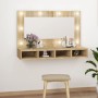 Möbel mit Spiegel und LED-Lichtern in Eiche Sonoma Farbe, 90x31,5x62 cm. von vidaXL, Badezimmerwaschtische - Ref: Foro24-8088...