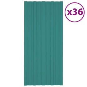Green galvanized steel roof panel 36 units 100x45 cm by vidaXL, Ceiling - Ref: Foro24-317212, Price: 161,03 €, Discount: %