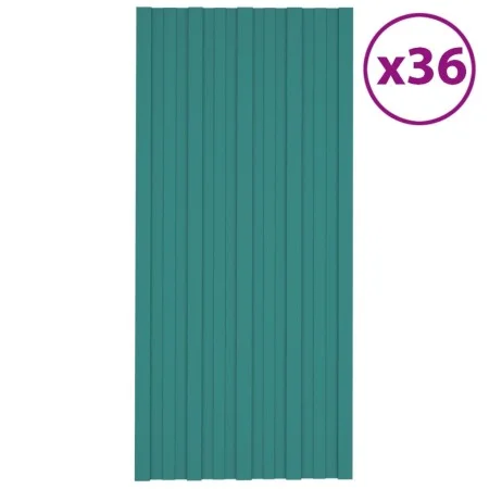 Grün verzinktes Stahldachpaneel 36 Einheiten 100x45 cm von vidaXL, Decke - Ref: Foro24-317212, Preis: 155,03 €, Rabatt: %