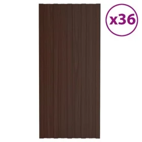 Braun verzinktes Stahldachpaneel 36 Einheiten 100x45 cm von vidaXL, Decke - Ref: Foro24-317218, Preis: 162,71 €, Rabatt: %