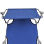 Tumbona plegable con toldo aluminio azul de vidaXL, Tumbonas - Ref: Foro24-47769, Precio: 59,18 €, Descuento: %