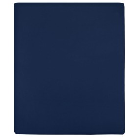 Sábana bajera jersey algodón azul marino 90x200 cm