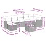Conjunto de sofá de jardín con cojín 8 pcs Marrón Poliratán