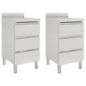 Commercial kitchen cabinets 3 drawers stainless steel 2 units by vidaXL, Restoration - Ref: Foro24-3081935, Price: 609,67 €, ...