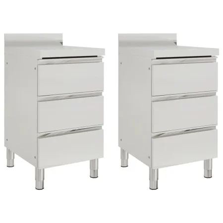 Gewerbliche Küchenschränke, 3 Schubladen, Edelstahl, 2 Einheiten von vidaXL, Wiederherstellung - Ref: Foro24-3081935, Preis: ...