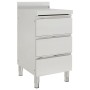 Armarios de cocina comercial 3 cajones acero inoxidable 2 uds