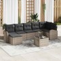 Conjunto de sofá de jardín con cojín 8 pcs Gris Poliratán