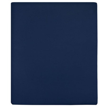 2 Stück marineblaues Baumwoll-Jersey-Spannbetttuch 140x200 cm von vidaXL, Bettlaken - Ref: Foro24-136235, Preis: 25,18 €, Rab...