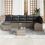 Conjunto de sofá de jardín con cojín 8 pcs Gris Poliratán