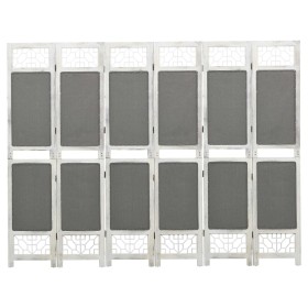 Biombo divisor de 6 paneles de tela gris 210x165 cm de vidaXL, Divisores de ambientes - Ref: Foro24-338557, Precio: 102,32 €,...