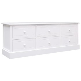 Mueble para TV madera maciza de paulownia blanco 108x30x40 cm de vidaXL, Muebles TV - Ref: Foro24-338527, Precio: 188,03 €, D...