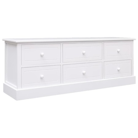 TV-Ständer Massivholz paulownia weiß 108x30x40 cm von vidaXL, TV-Möbel - Ref: Foro24-338527, Preis: 188,03 €, Rabatt: %