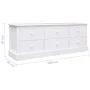 Mueble para TV madera maciza de paulownia blanco 108x30x40 cm de vidaXL, Muebles TV - Ref: Foro24-338527, Precio: 166,83 €, D...
