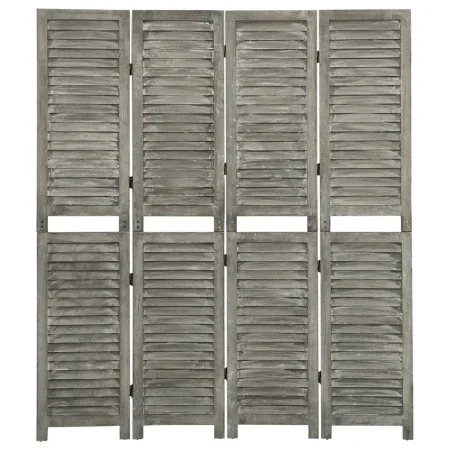 Grauer 4-teiliger Paravent aus Massivholz, 143 x 166 cm von vidaXL, Raumteiler - Ref: Foro24-338575, Preis: 97,74 €, Rabatt: %