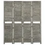 Grauer 4-teiliger Paravent aus Massivholz, 143 x 166 cm von vidaXL, Raumteiler - Ref: Foro24-338575, Preis: 97,74 €, Rabatt: %