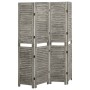 Biombo de 4 paneles de madera maciza gris 143x166 cm de vidaXL, Divisores de ambientes - Ref: Foro24-338575, Precio: 98,74 €,...