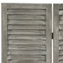 Biombo de 4 paneles de madera maciza gris 143x166 cm de vidaXL, Divisores de ambientes - Ref: Foro24-338575, Precio: 98,74 €,...
