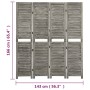Biombo de 4 paneles de madera maciza gris 143x166 cm de vidaXL, Divisores de ambientes - Ref: Foro24-338575, Precio: 98,74 €,...