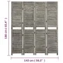 Gray solid wood 4-panel screen 143x166 cm by vidaXL, Room dividers - Ref: Foro24-338575, Price: 97,74 €, Discount: %