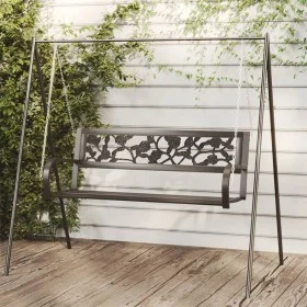 Banco balancín de jardín 125 cm acero y plástico negro de vidaXL, Bancos de jardín - Ref: Foro24-317145, Precio: 111,77 €, De...