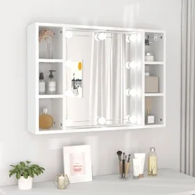 Möbel mit Spiegel und weißen LED-Leuchten 76x15x55 cm von vidaXL, Badezimmerwaschtische - Ref: Foro24-808855, Preis: 71,18 €,...