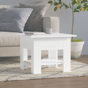 Mesa de centro madera contrachapada blanco 55x55x42 cm