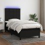 Cama box spring colchón y luces LED tela negro 90x190 cm en Camas y somieres | Comprar online en Foro24
