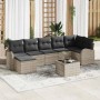 Conjunto de sofá de jardín con cojín 8 pcs Gris claro Poliratán