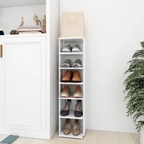 Mueble zapatero madera contrachapada blanco 27,5x27x102 cm de vidaXL, Zapateros y organizadores de calzado - Ref: Foro24-8084...