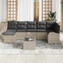 Conjunto de sofá de jardín con cojín 8 pcs Gris claro Poliratán