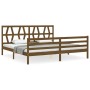 Estructura cama y cabecero madera maciza marrón miel 200x200 cm de vidaXL, Camas y somieres - Ref: Foro24-3194399, Precio: 17...