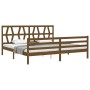 Estructura cama y cabecero madera maciza marrón miel 200x200 cm de vidaXL, Camas y somieres - Ref: Foro24-3194399, Precio: 17...