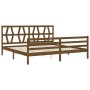 Estructura cama y cabecero madera maciza marrón miel 200x200 cm de vidaXL, Camas y somieres - Ref: Foro24-3194399, Precio: 17...
