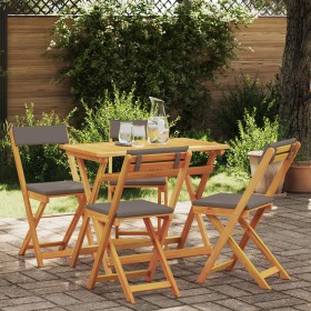 Set de Bistro 5 Piezas Plegable con Cojines de Madera Solida de Acacia by , Garden sets - Ref: Foro24-4105505, Price: 207,91 ...