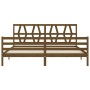 Estructura cama y cabecero madera maciza marrón miel 200x200 cm de vidaXL, Camas y somieres - Ref: Foro24-3194399, Precio: 17...
