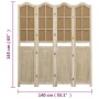 Biombo de 4 paneles tela marrón 140x165 cm de vidaXL, Divisores de ambientes - Ref: Foro24-338591, Precio: 116,68 €