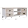 TV-Schrank aus massivem Paulownia-Holz, 108 x 30 x 40 cm von vidaXL, TV-Möbel - Ref: Foro24-338520, Preis: 101,69 €, Rabatt: %