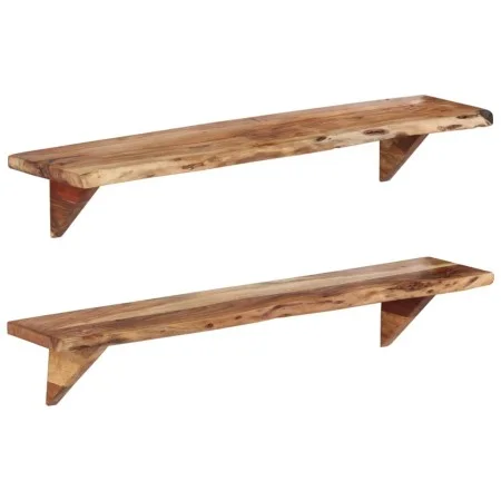 Wandregale 2 Einheiten aus massivem Akazienholz 110x20x18 cm von vidaXL, Regale und Regale - Ref: Foro24-337824, Preis: 112,9...