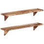 Wall shelves 2 units solid acacia wood 110x20x18 cm by vidaXL, Shelves and shelves - Ref: Foro24-337824, Price: 108,88 €, Dis...