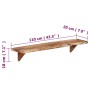 Estantes de pared 2 unidades madera maciza acacia 110x20x18 cm