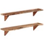Wall shelves 2 units solid acacia wood 110x20x18 cm by vidaXL, Shelves and shelves - Ref: Foro24-337824, Price: 108,88 €, Dis...