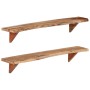 Wall shelves 2 units solid acacia wood 110x20x18 cm by vidaXL, Shelves and shelves - Ref: Foro24-337824, Price: 108,88 €, Dis...