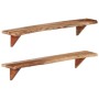 Wall shelves 2 units solid acacia wood 110x20x18 cm by vidaXL, Shelves and shelves - Ref: Foro24-337824, Price: 108,88 €, Dis...