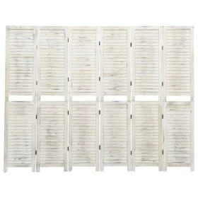 6-panel solid wood aged white screen 215x166 cm by vidaXL, Room dividers - Ref: Foro24-338573, Price: 140,17 €, Discount: %