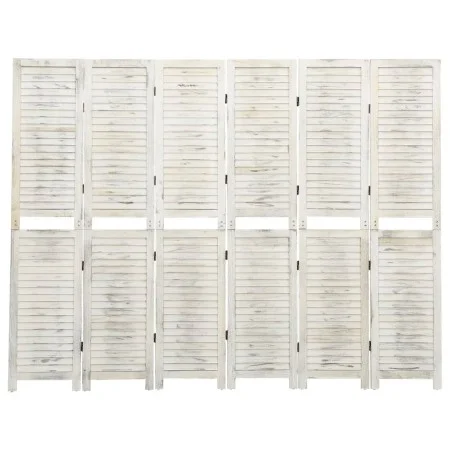 6-Paneel Massivholz Paravent antik weiß 215x166 cm von vidaXL, Raumteiler - Ref: Foro24-338573, Preis: 140,17 €, Rabatt: %