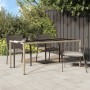 Gartentisch aus gehärtetem Glas, beige, synthetisches Rattan, 190 x 90 x 75 cm von vidaXL, Gartentische - Ref: Foro24-316717,...