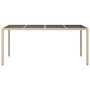 Garden table tempered glass beige synthetic rattan 190x90x75 cm by vidaXL, Garden tables - Ref: Foro24-316717, Price: 140,80 ...