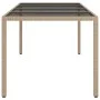 Garden table tempered glass beige synthetic rattan 190x90x75 cm by vidaXL, Garden tables - Ref: Foro24-316717, Price: 139,16 ...