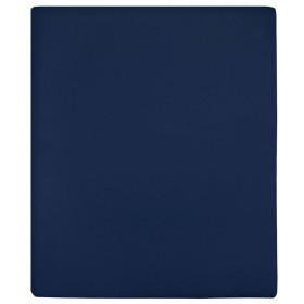 Sábana bajera jersey algodón azul marino 140x200 cm