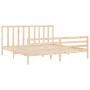 Bed frame with solid wood headboard 200x200 cm by vidaXL, Beds and slatted bases - Ref: Foro24-3193811, Price: 143,51 €, Disc...